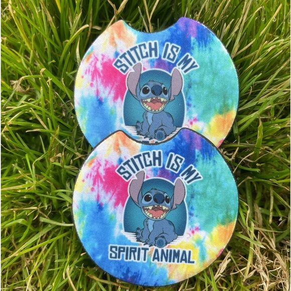 Stitch Is My Spirit Animal Car Coaster Set | Lilo & Stitch Coasters - Picture 1 of 14